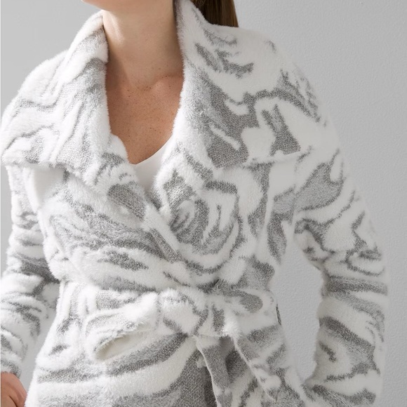 WHBM Jaguars Sweater Coat in silvery gray and white in size XS. NWT - Picture 2 of 5